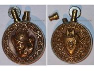 France WWI Trench Art Lighter Spanish Conquistador and Coat of Arms 