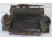 France WWI Trench Art Machine Gun Chatellerault FM1924/29 Inkwell Camp du Ruchard by Malespina & Richer