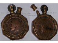 France Britain WWI Trench Art Petrol Lighter Marianne and King George V 1914 1918