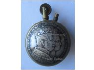 France Trench Art Patriotic Lighter King Wilhelm Queen Augusta of Prussia and Marianne Signed by Barre