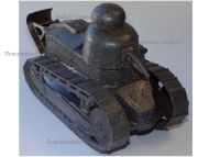 France WWI Trench Art French Renault FT17 Tank Inkwell 1914 1918