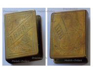 Britain WWI Trench Art Patriotic Matchbox Holder of the British Expeditionary Force for the Battles of Arras Loos Ypres Mons Marne Aisne 1914 1917