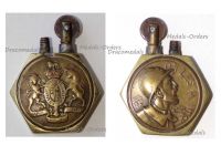 Britain France WWI Petrol Lighter Trench Art British Royal Coat Arms and French Soldier Poilu On Les A