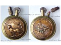 France WWI Trench Art Patriotic Petrol Lighter French Prime Minister Clemenceau The Tiger and 75mm Artillery Gun