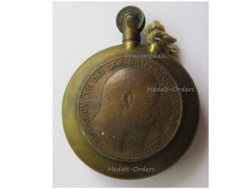 France WWI Trench Art Petrol Lighter Marianne & King Edward VII