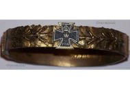 Germany WWI Patriotic Bracelet Iron Cross & ​​​​​​​Oak Leaves "In Commemoration of Germany's Best Time 1914-15"