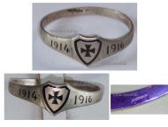 Germany WWI Patriotic Ring with the Iron Cross EK1 1914 1916 in Silver 800