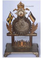 Germany Patriotic Regimental Clock Holder of the 32nd Thuringian Infantry Regiment with the Portrait of Kaiser Wilhelm I 1870