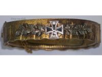 Germany WWI Patriotic Bracelet Iron Cross & ​​​​​​​Oak Leaves " World War 1914-17"