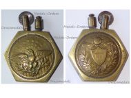 France WWI Trench Art Petrol Lighter Eagle US Army Flag 1917 1918 Hexagonal Type