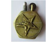 USA WWI Trench Art Petrol Lighter Eagle US Army Flag and French 75mm Artillery Gun 1917 1918