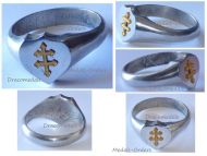 France Trench Art WWI Patriotic Ring with the Cross of Lorraine (Desk Weight)