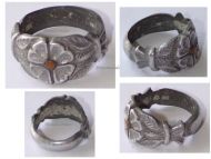 France WWI Patriotic Soldier's Ring Four Leaf Clover, Aluminum