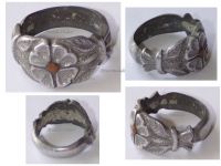 France Trench Art WWI Soldier's Ring Four Leaf Clover in Aluminum