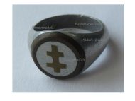 France WWI Patriotic Ring with the Cross of Lorraine in Aluminum