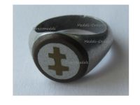 France WWI Patriotic Ring with the Cross of Lorraine in Aluminum