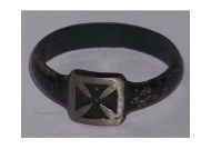 Germany WWI Patriotic Ring with the Iron Cross EK1 Inscribed Commemorative of the Iron Year 1914 1915