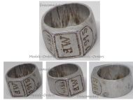 Germany WWI Patriotic Ring Initialed MF 1914 1915, Crafted from Aluminum