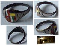 Germany WWI Patriotic Ring with the National Flag Colors of the Central Powers 1914 1917 in Silver 800