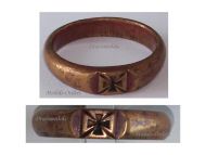 Germany WWI Patriotic Ring with the Iron Cross EK1 1914 in Bronze
