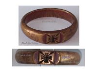 Germany WWI Patriotic Ring with the Iron Cross EK1 1914 in Bronze