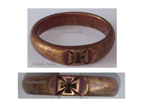 Germany WWI Patriotic Ring, Iron Cross, Crafted from Bronze