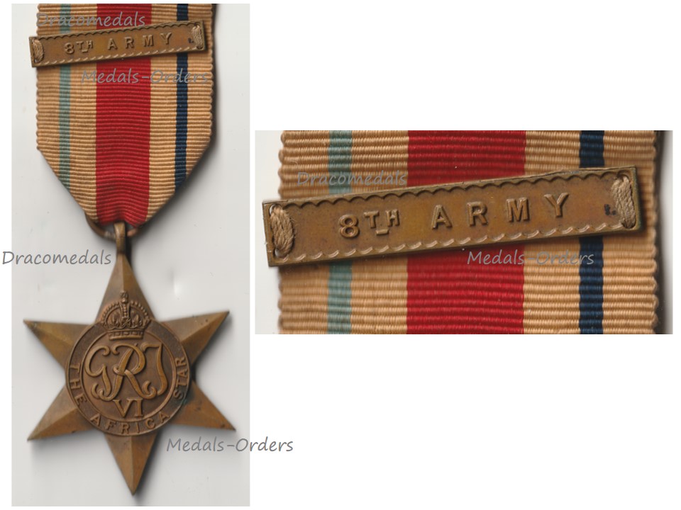 WW2 UK medal - Star of Africa with 8th Army clasp WW2 UK medal - Star of Africa with 8th Army clasp