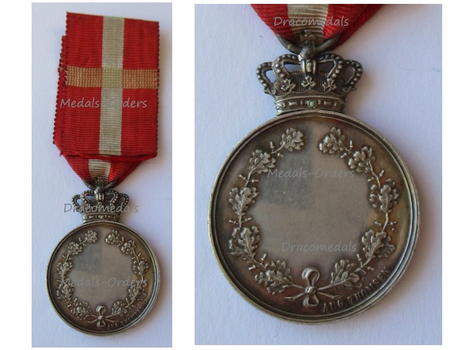 Denmark Silver Royal Medal Recompense Crown King Christian X maker