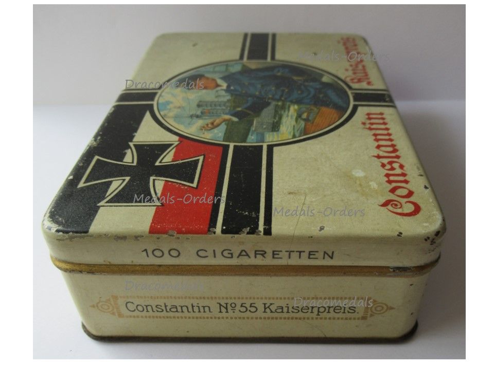Germany WWI Constantin Kaiserpreis N.55 100 Cigarette Box Ensign Imperial  German Navy Hanover 1910 WW1 1914 1918 Great War pmo04414