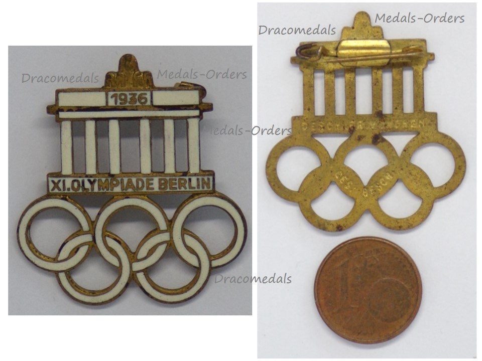 1936 Winter Olympics Vehicle Emblem German Old Vintage