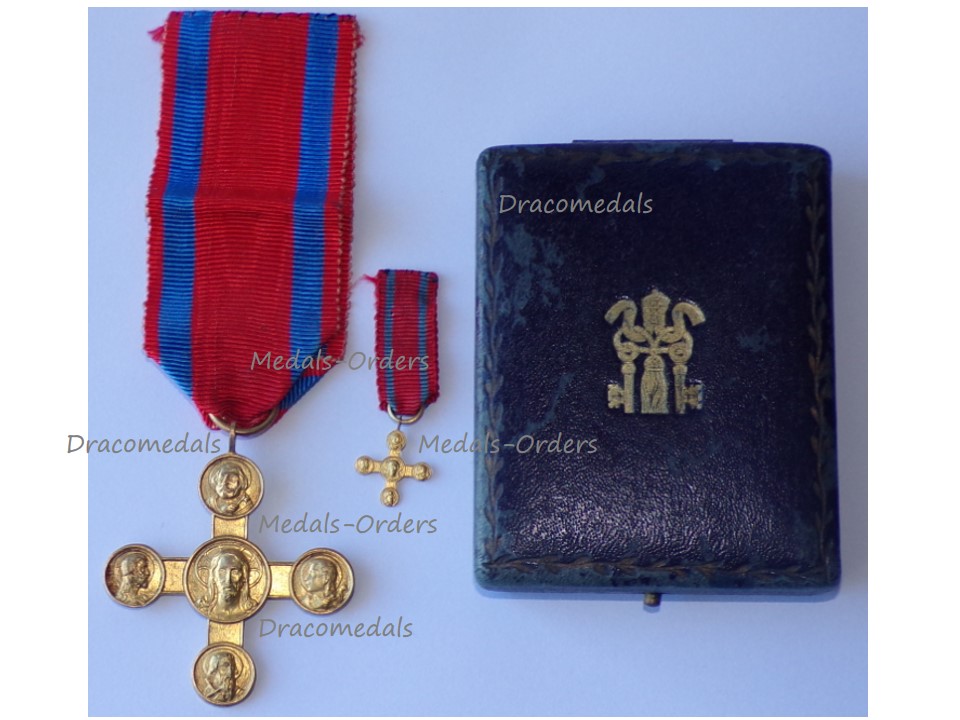 Vatican WWI Lateran Cross 1st I Class Gold 1903 Medal Set Boxed